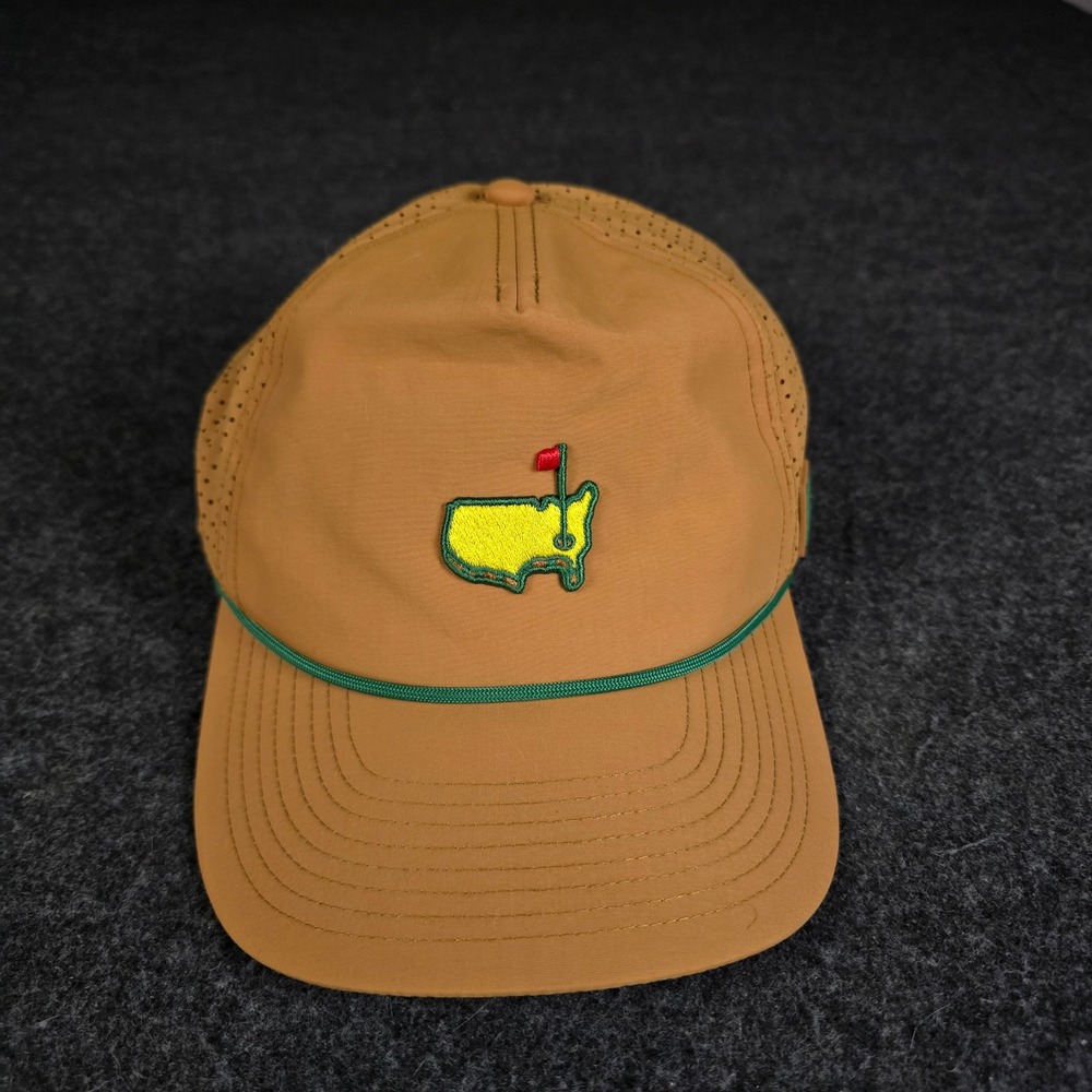 2024 Masters Tournament Augusta National Golf Rope Hat Tan Performance Snapback